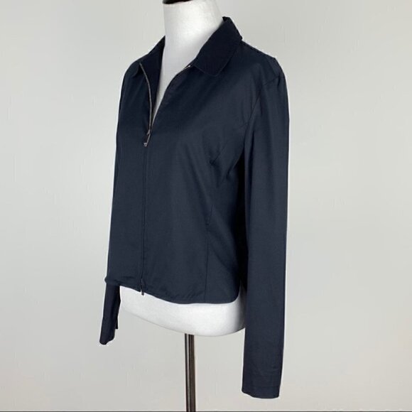 CK Calvin Klein womens light double zip down black Italian jacket Y2k 90s - Picture 6 of 12